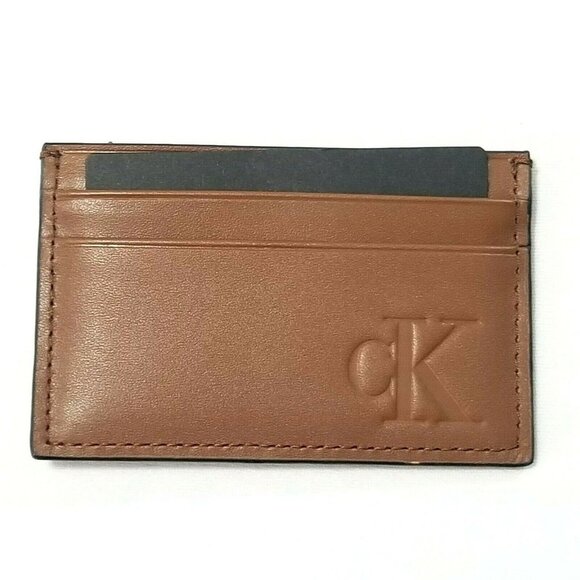 Calvin Klein Men's Leather ID Card Wallet‎ RFID - Picture 1 of 5